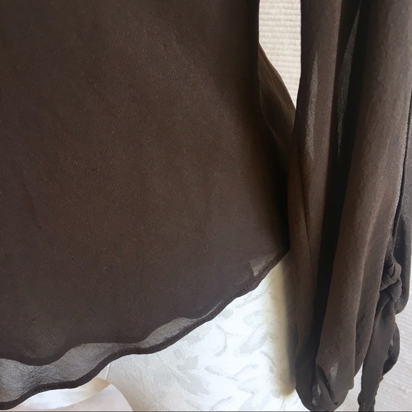 Nicole Miller Silk Blouse Cold Shoulder VTG 90s - Picture 6 of 8